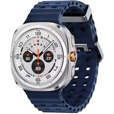 Galaxy Watch Ultra 2025 | 47 мм | 4G LTE | Titanium White | Marine/Blue | S/M/L, Размер: 47 мм, Цвет: Titanium White, Тип ремешка: Marine, Цвет ремешка: Blue, Размер ремешка: S/M/L, Подключение часов: Bluetooth / Wi-Fi + 4G LTE