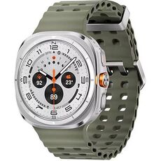 Galaxy Watch Ultra 2025 | 47 мм | 4G LTE | Titanium White | Marine/Green | S/M/L, Размер: 47 мм, Цвет: Titanium White, Тип ремешка: Marine, Цвет ремешка: Green, Размер ремешка: S/M/L, Подключение часов: Bluetooth / Wi-Fi + 4G LTE
