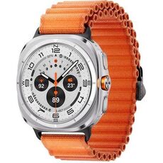 Galaxy Watch Ultra | 47 мм | Titanium White | Trail/Orange | M/L, Размер: 47 мм, Цвет: Titanium White, Тип ремешка: Trail, Цвет ремешка: Orange, Размер ремешка: M/L
