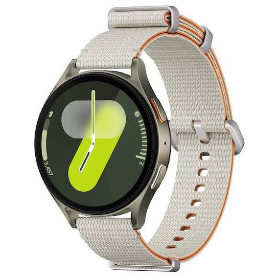 Samsung Galaxy Watch7 • 44 мм • Green • Bluetooth / Wi-Fi + 4G LTE, Размер: 44 мм, Цвет: Green, Тип ремешка: Athleisure, Цвет ремешка: Cream, Размер ремешка: S/M, Подключение часов: Bluetooth / Wi-Fi + 4G LTE