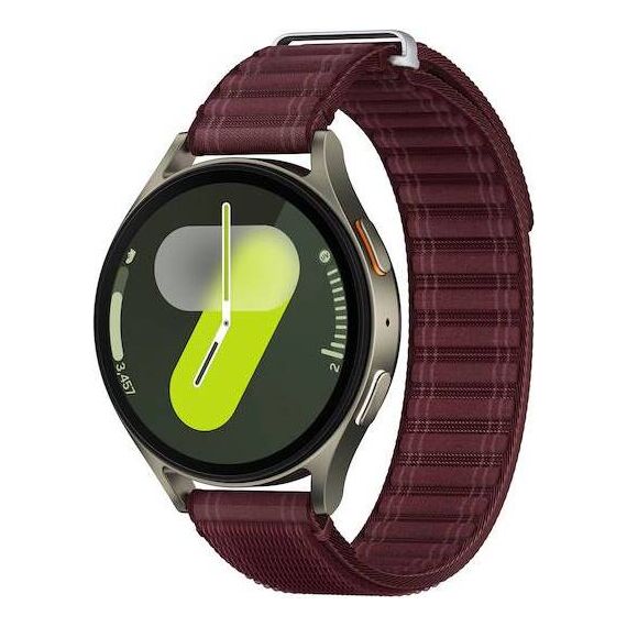 Samsung Galaxy Watch7 • 44 мм • Green • Bluetooth / Wi-Fi + 4G LTE, Размер: 44 мм, Цвет: Green, Тип ремешка: Fabric, Цвет ремешка: Wine, Размер ремешка: S/M, Подключение часов: Bluetooth / Wi-Fi + 4G LTE