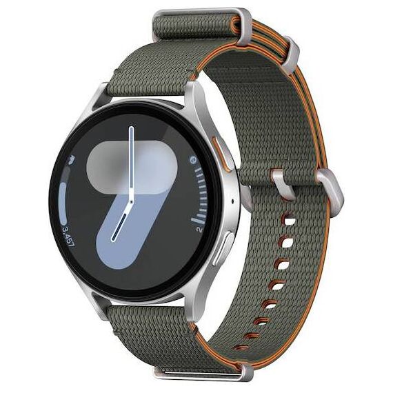 Samsung Galaxy Watch7 • 44 мм • Silver • Bluetooth / Wi-Fi + 4G LTE, Размер: 44 мм, Цвет: Silver, Тип ремешка: Athleisure, Цвет ремешка: Green, Размер ремешка: S/M, Подключение часов: Bluetooth / Wi-Fi + 4G LTE