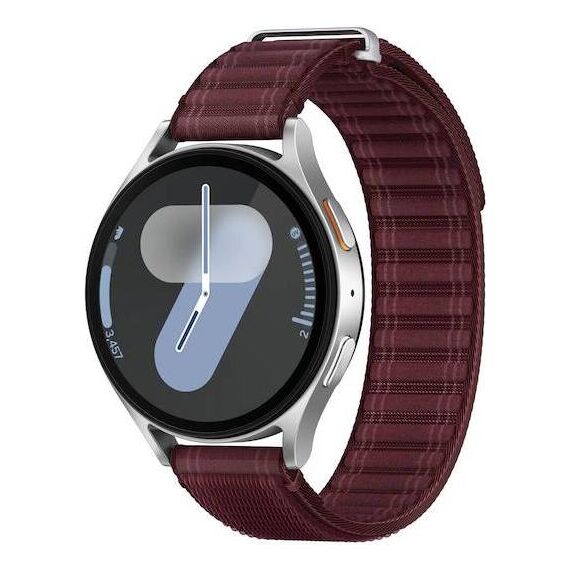 Samsung Galaxy Watch7 • 44 мм • Silver • Bluetooth / Wi-Fi + 4G LTE, Размер: 44 мм, Цвет: Silver, Тип ремешка: Fabric, Цвет ремешка: Wine, Размер ремешка: S/M, Подключение часов: Bluetooth / Wi-Fi + 4G LTE