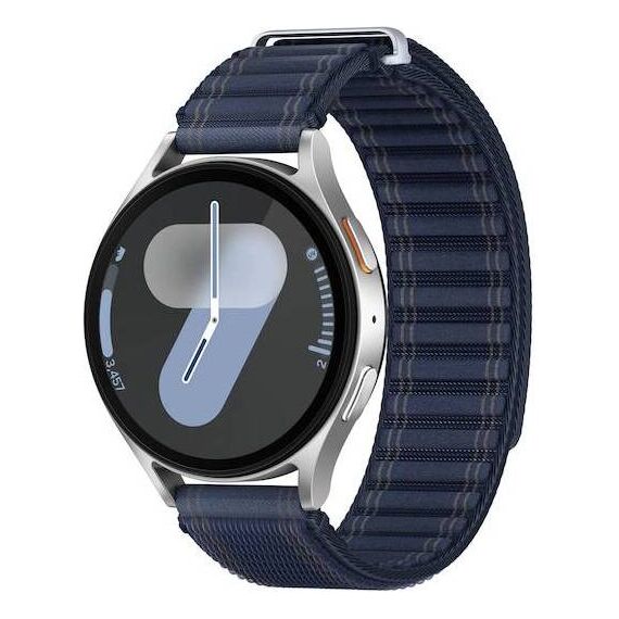 Samsung Galaxy Watch7 • 44 мм • Silver • Bluetooth / Wi-Fi, Размер: 44 мм, Цвет: Silver, Тип ремешка: Fabric, Цвет ремешка: Navy, Размер ремешка: M/L, Подключение часов: Bluetooth / Wi-Fi