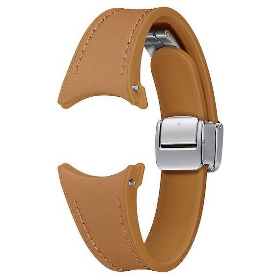 Гибридный ремешок из эко-кожи для Galaxy Watch с D-образной пряжкой, Цвет ремешка: Camel, Размер ремешка: S/M, изображение 3