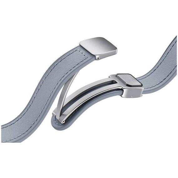 Гибридный ремешок из эко-кожи для Galaxy Watch с D-образной пряжкой, Цвет ремешка: Blue, Размер ремешка: S/M, изображение 4