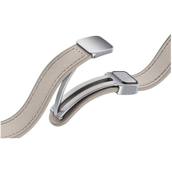 Гибридный ремешок из эко-кожи для Galaxy Watch с D-образной пряжкой, Цвет ремешка: Etoupe, Размер ремешка: S/M, изображение 4