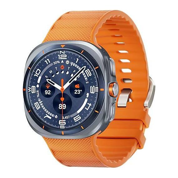 Galaxy Watch Ultra 2025 | 47 мм | 4G LTE | Titanium Blue | Peakform/Orange | S/M/L, Размер: 47 мм, Цвет: Titanium Blue, Тип ремешка: Peakform, Цвет ремешка: Orange, Размер ремешка: S/M/L, Подключение часов: Bluetooth / Wi-Fi + 4G LTE