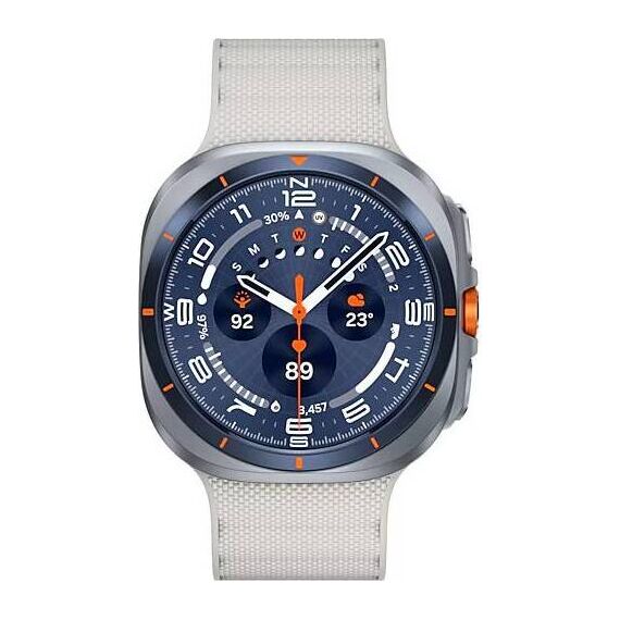 Galaxy Watch Ultra 2025 | 47 мм | 4G LTE | Titanium Blue | Peakform/White Sand | S/M/L, Размер: 47 мм, Цвет: Titanium Blue, Тип ремешка: Peakform, Цвет ремешка: White Sand, Размер ремешка: S/M/L, Подключение часов: Bluetooth / Wi-Fi + 4G LTE, изображение 2