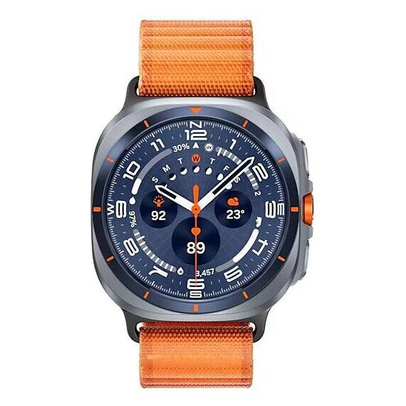 Galaxy Watch Ultra 2025 | 47 мм | 4G LTE | Titanium Blue | Trail/Orange | S/M/L, Размер: 47 мм, Цвет: Titanium Blue, Тип ремешка: Trail, Цвет ремешка: Orange, Размер ремешка: S/M/L, Подключение часов: Bluetooth / Wi-Fi + 4G LTE, изображение 2