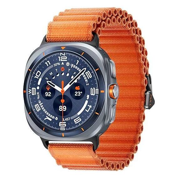 Galaxy Watch Ultra 2025 | 47 мм | 4G LTE | Titanium Blue | Trail/Orange | S/M/L, Размер: 47 мм, Цвет: Titanium Blue, Тип ремешка: Trail, Цвет ремешка: Orange, Размер ремешка: S/M/L, Подключение часов: Bluetooth / Wi-Fi + 4G LTE