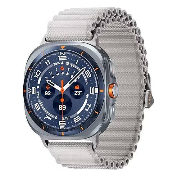 Galaxy Watch Ultra 2025 | 47 мм | 4G LTE | Titanium Blue | Trail/White Sand | S/M/L, Размер: 47 мм, Цвет: Titanium Blue, Тип ремешка: Trail, Цвет ремешка: White Sand, Размер ремешка: S/M/L, Подключение часов: Bluetooth / Wi-Fi + 4G LTE