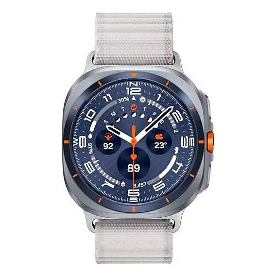 Galaxy Watch Ultra 2025 | 47 мм | 4G LTE | Titanium Blue | Trail/White Sand | S/M/L, Размер: 47 мм, Цвет: Titanium Blue, Тип ремешка: Trail, Цвет ремешка: White Sand, Размер ремешка: S/M/L, Подключение часов: Bluetooth / Wi-Fi + 4G LTE, изображение 2