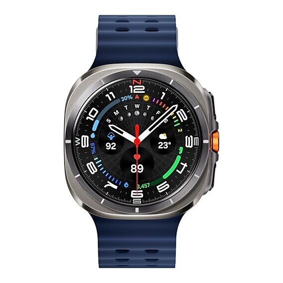 Galaxy Watch Ultra 2025 | 47 мм | 4G LTE | Titanium Silver | Marine/Blue | S/M/L, Размер: 47 мм, Цвет: Titanium Silver, Тип ремешка: Marine, Цвет ремешка: Blue, Размер ремешка: S/M/L, Подключение часов: Bluetooth / Wi-Fi + 4G LTE, изображение 2
