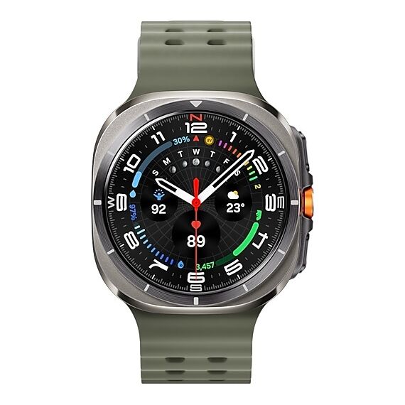 Galaxy Watch Ultra 2025 | 47 мм | 4G LTE | Titanium Silver | Marine/Green | S/M/L, Размер: 47 мм, Цвет: Titanium Silver, Тип ремешка: Marine, Цвет ремешка: Green, Размер ремешка: S/M/L, Подключение часов: Bluetooth / Wi-Fi + 4G LTE, изображение 2