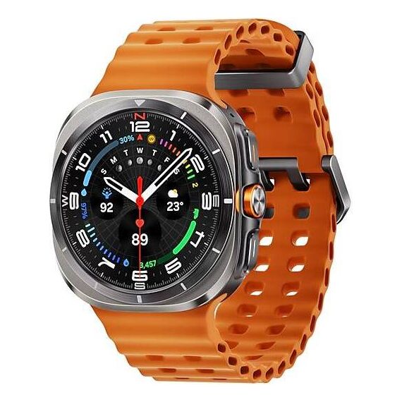 Galaxy Watch Ultra 2025 | 47 мм | 4G LTE | Titanium Silver | Marine/Orange | S/M/L, Размер: 47 мм, Цвет: Titanium Silver, Тип ремешка: Marine, Цвет ремешка: Orange, Размер ремешка: S/M/L, Подключение часов: Bluetooth / Wi-Fi + 4G LTE