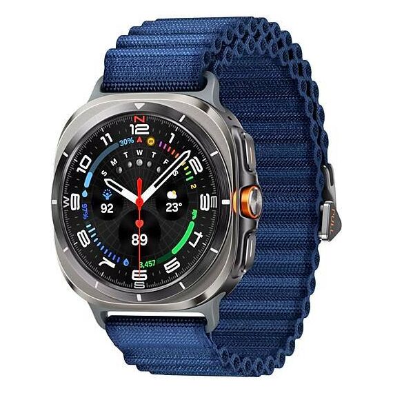 Galaxy Watch Ultra 2025 | 47 мм | 4G LTE | Titanium Silver | Trail/Blue | S/M/L, Размер: 47 мм, Цвет: Titanium Silver, Тип ремешка: Trail, Цвет ремешка: Blue, Размер ремешка: S/M/L, Подключение часов: Bluetooth / Wi-Fi + 4G LTE