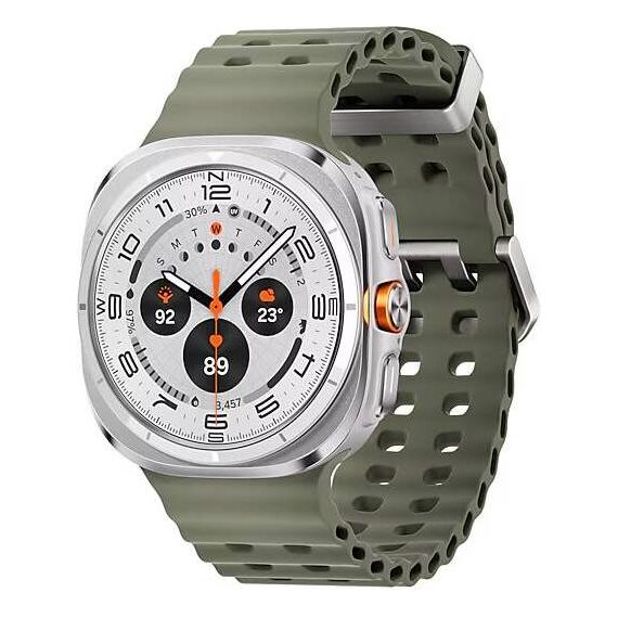 Galaxy Watch Ultra 2025 | 47 мм | 4G LTE | Titanium White | Marine/Green | S/M/L, Размер: 47 мм, Цвет: Titanium White, Тип ремешка: Marine, Цвет ремешка: Green, Размер ремешка: S/M/L, Подключение часов: Bluetooth / Wi-Fi + 4G LTE