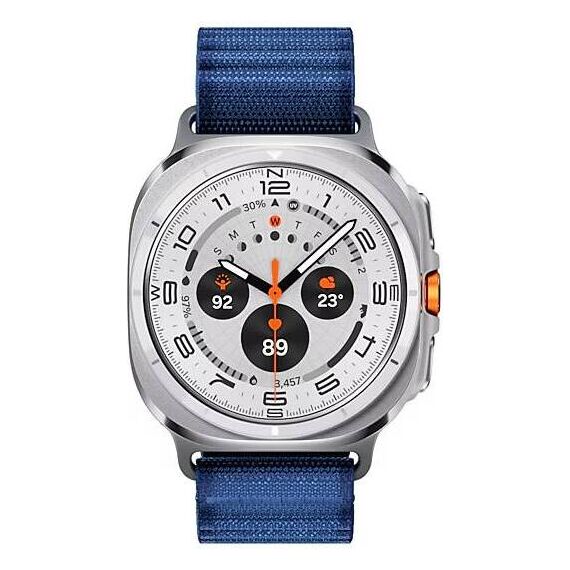 Galaxy Watch Ultra 2025 | 47 мм | 4G LTE | Titanium White | Trail/Blue | S/M/L, Размер: 47 мм, Цвет: Titanium White, Тип ремешка: Trail, Цвет ремешка: Blue, Размер ремешка: S/M/L, Подключение часов: Bluetooth / Wi-Fi + 4G LTE, изображение 2