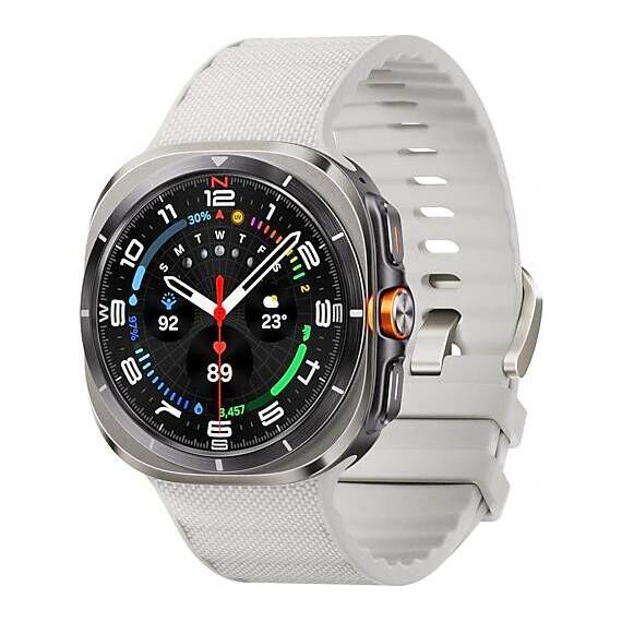 Galaxy Watch Ultra 2025 | 47 мм | 4G LTE | Titanium Silver | Peakform/White Sand | S/M/L, Размер: 47 мм, Цвет: Titanium Silver, Тип ремешка: Peakform, Цвет ремешка: White Sand, Размер ремешка: S/M/L, Подключение часов: Bluetooth / Wi-Fi + 4G LTE