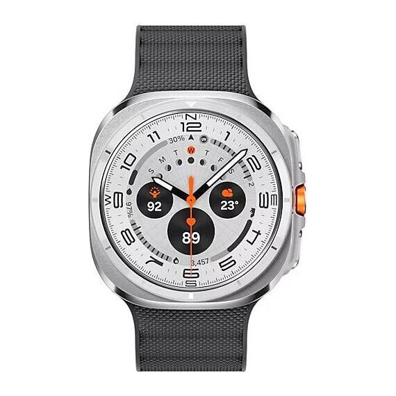 Galaxy Watch Ultra 2025 | 47 мм | 4G LTE | Titanium White | Peakform/Dark Gray | S/M/L, Размер: 47 мм, Цвет: Titanium White, Тип ремешка: Peakform, Цвет ремешка: Dark Gray, Размер ремешка: S/M/L, Подключение часов: Bluetooth / Wi-Fi + 4G LTE, изображение 2