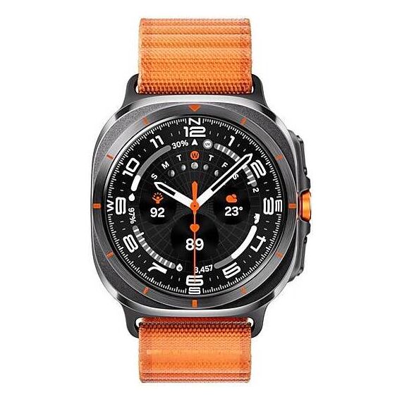 Galaxy Watch Ultra 2025 | 47 мм | 4G LTE | Titanium Gray | Trail/Orange | S/M/L, Размер: 47 мм, Цвет: Titanium Gray, Тип ремешка: Trail, Цвет ремешка: Orange, Размер ремешка: S/M/L, Подключение часов: Bluetooth / Wi-Fi + 4G LTE, изображение 2