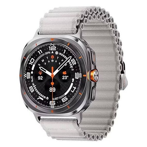 Galaxy Watch Ultra 2025 | 47 мм | 4G LTE | Titanium Gray | Trail/White Sand | S/M/L, Размер: 47 мм, Цвет: Titanium Gray, Тип ремешка: Trail, Цвет ремешка: White Sand, Размер ремешка: S/M/L, Подключение часов: Bluetooth / Wi-Fi + 4G LTE