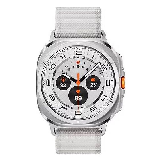 Galaxy Watch Ultra 2025 | 47 мм | 4G LTE | Titanium White | Trail/White Sand | S/M/L, Размер: 47 мм, Цвет: Titanium White, Тип ремешка: Trail, Цвет ремешка: White Sand, Размер ремешка: S/M/L, Подключение часов: Bluetooth / Wi-Fi + 4G LTE, изображение 2