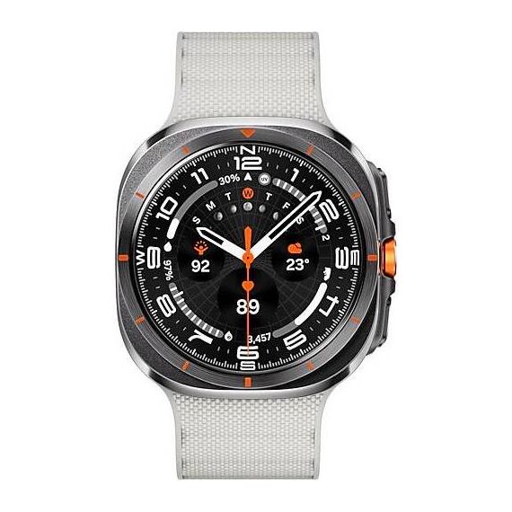 Galaxy Watch Ultra 2025 | 47 мм | 4G LTE | Titanium Gray | Peakform/White Sand | S/M/L, Размер: 47 мм, Цвет: Titanium Gray, Тип ремешка: Peakform, Цвет ремешка: White Sand, Размер ремешка: S/M/L, Подключение часов: Bluetooth / Wi-Fi + 4G LTE, изображение 2