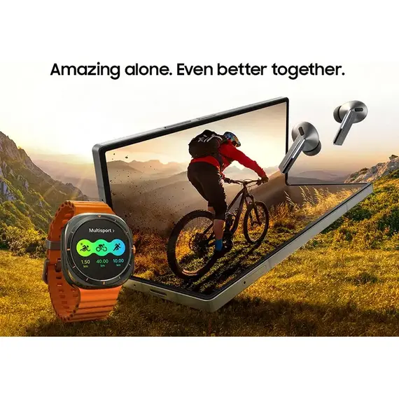 Samsung Galaxy Watch Ultra • 47 мм • Titanium Gray, Размер: 47 мм, Цвет: Titanium Gray, Тип ремешка: Marine, Цвет ремешка: White, Размер ремешка: M/L, изображение 3