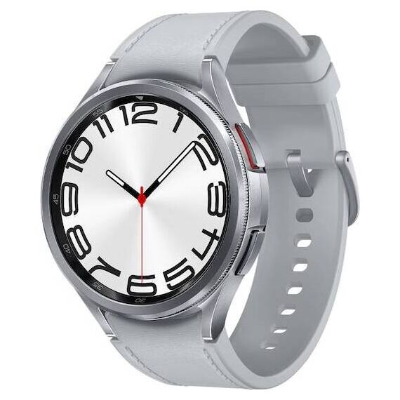 Samsung Galaxy Watch6 Classic • 47 мм • Silver • Bluetooth / Wi-Fi + 4G LTE, Размер: 47 мм, Цвет: Silver, Тип ремешка: Sport, Цвет ремешка: Silver, Размер ремешка: M/L, Подключение часов: Bluetooth / Wi-Fi + 4G LTE