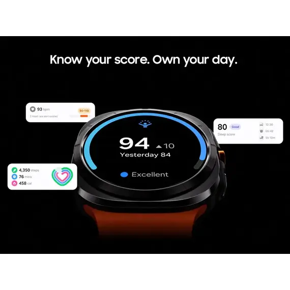Samsung Galaxy Watch Ultra • 47 мм • Titanium Gray, Размер: 47 мм, Цвет: Titanium Gray, Тип ремешка: Marine, Цвет ремешка: Green, Размер ремешка: M/L, изображение 8