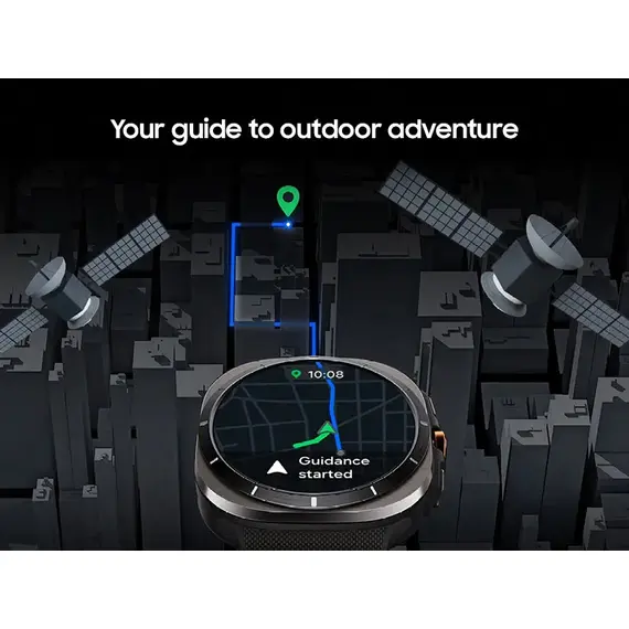 Samsung Galaxy Watch Ultra • 47 мм • Titanium Gray, Размер: 47 мм, Цвет: Titanium Gray, Тип ремешка: Trail, Цвет ремешка: Orange, Размер ремешка: M/L, изображение 6