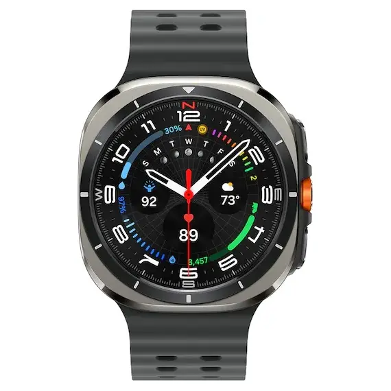 Samsung Galaxy Watch Ultra • 47 мм • Titanium Silver, Размер: 47 мм, Цвет: Titanium Silver, Тип ремешка: Peakform, Цвет ремешка: Orange, Размер ремешка: M/L, изображение 2
