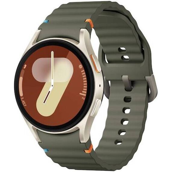 Samsung Galaxy Watch7 • 40 мм • Cream • Bluetooth / Wi-Fi, Размер: 40 мм, Цвет: Cream, Тип ремешка: Sport, Цвет ремешка: Green, Размер ремешка: M/L, Подключение часов: Bluetooth / Wi-Fi