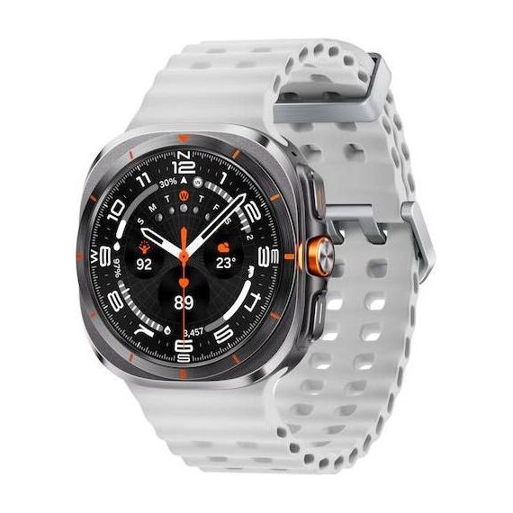Samsung Galaxy Watch Ultra • 47 мм • Titanium Gray, Размер: 47 мм, Цвет: Titanium Gray, Тип ремешка: Marine, Цвет ремешка: White, Размер ремешка: M/L