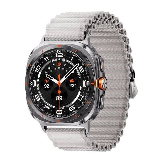 Samsung Galaxy Watch Ultra • 47 мм • Titanium Gray, Размер: 47 мм, Цвет: Titanium Gray, Тип ремешка: Trail, Цвет ремешка: White Sand, Размер ремешка: M/L
