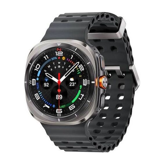 Samsung Galaxy Watch Ultra • 47 мм • Titanium Silver, Размер: 47 мм, Цвет: Titanium Silver, Тип ремешка: Marine, Цвет ремешка: Dark Gray, Размер ремешка: M/L