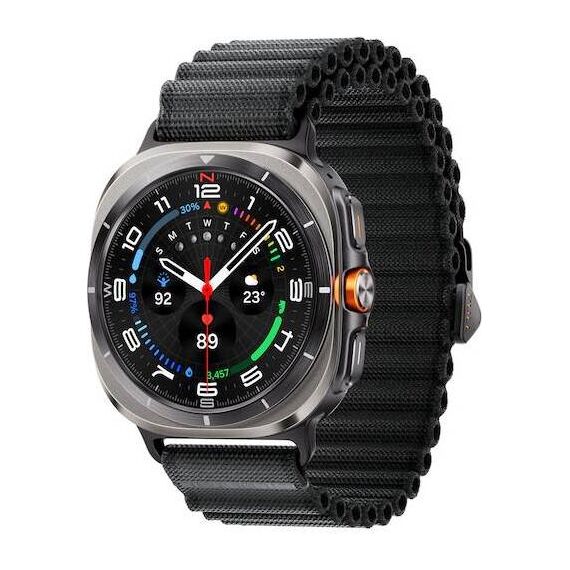 Samsung Galaxy Watch Ultra • 47 мм • Titanium Silver, Размер: 47 мм, Цвет: Titanium Silver, Тип ремешка: Trail, Цвет ремешка: Dark Gray, Размер ремешка: M/L