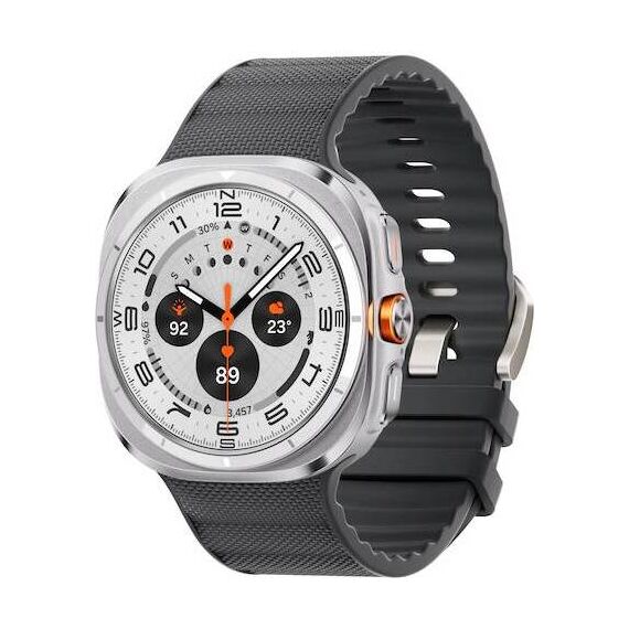 Samsung Galaxy Watch Ultra • 47 мм • Titanium White, Размер: 47 мм, Цвет: Titanium White, Тип ремешка: Peakform, Цвет ремешка: Dark Gray, Размер ремешка: M/L