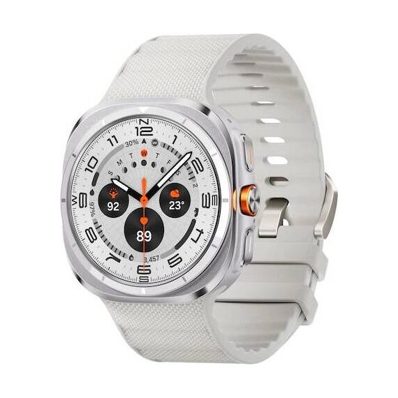 Samsung Galaxy Watch Ultra • 47 мм • Titanium White, Размер: 47 мм, Цвет: Titanium White, Тип ремешка: Peakform, Цвет ремешка: White Sand, Размер ремешка: M/L