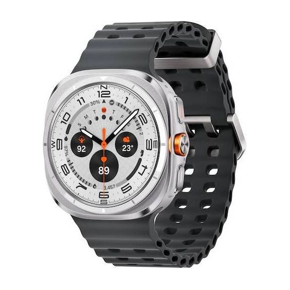 Samsung Galaxy Watch Ultra • 47 мм • Titanium White, Размер: 47 мм, Цвет: Titanium White, Тип ремешка: Marine, Цвет ремешка: Dark Gray, Размер ремешка: M/L
