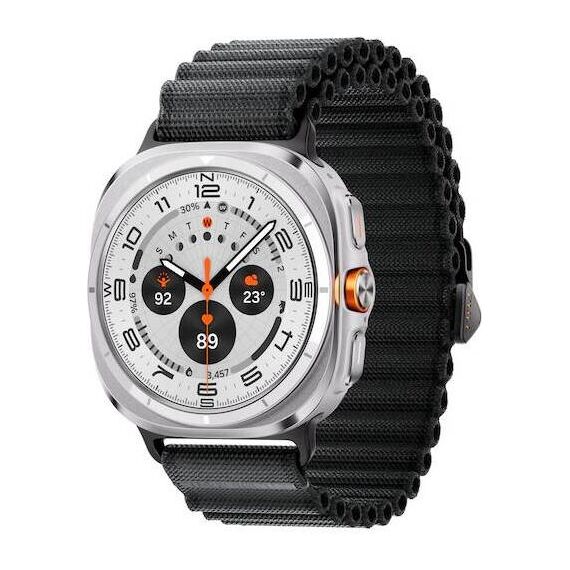 Samsung Galaxy Watch Ultra • 47 мм • Titanium White, Размер: 47 мм, Цвет: Titanium White, Тип ремешка: Trail, Цвет ремешка: Dark Gray, Размер ремешка: M/L