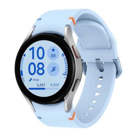 Samsung Galaxy Watch FE • 40 мм • Silver • Bluetooth / Wi-Fi, Размер: 40 мм, Цвет: Silver, Цвет ремешка: Sky Blue, Подключение часов: Bluetooth / Wi-Fi
