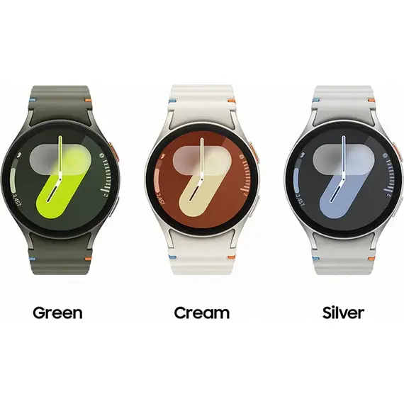 Samsung Galaxy Watch7 • 44 мм • Silver • Bluetooth / Wi-Fi + 4G LTE, Размер: 44 мм, Цвет: Silver, Тип ремешка: Athleisure, Цвет ремешка: Cream, Размер ремешка: S/M, Подключение часов: Bluetooth / Wi-Fi + 4G LTE, изображение 3